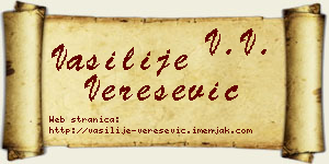 Vasilije Verešević vizit kartica